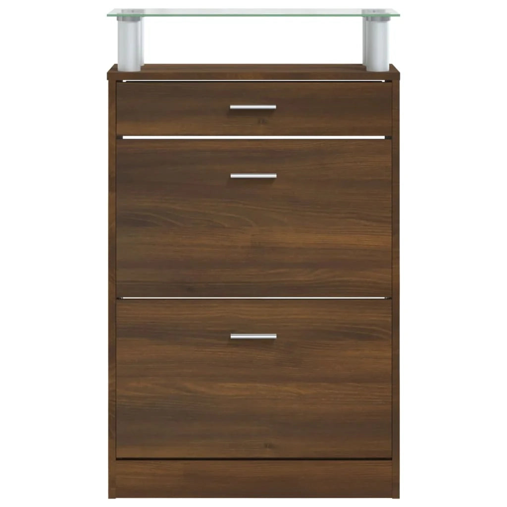 Scarpiera mobile contenitore per scarpe mobile per ingresso/corridoio/soggiorno 63 x 24 x 104 cm legno ingegnerizzato marrone 02_0021645