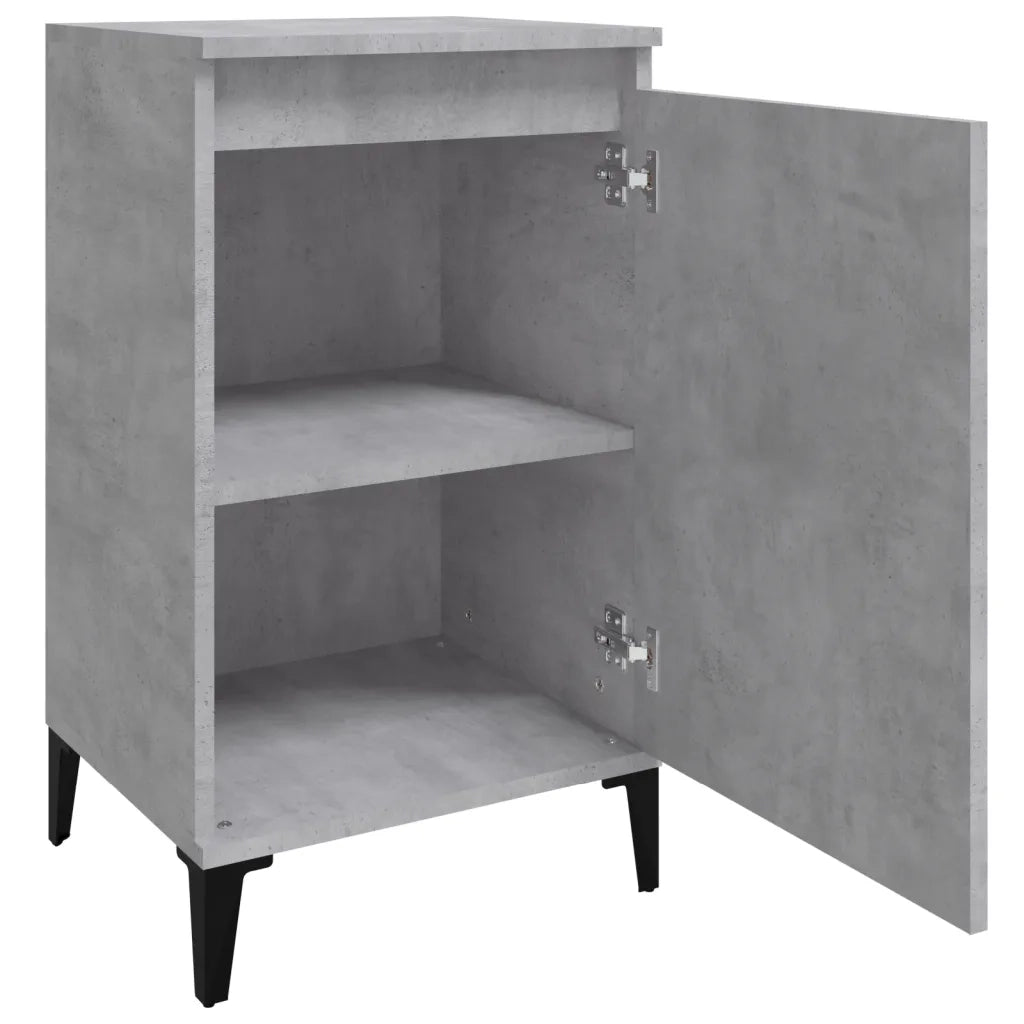 Comodino | Armadio da Notte | Mobiletto da notte Grigio Cemento 40x35x70 cm in Legno Multistrato