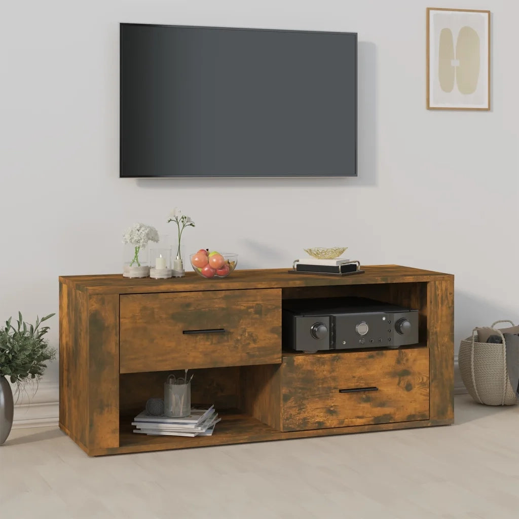 Mobile TV | Armadietto TV | Mobile Porta TV Rovere Fumo 100x35x40 cm in Legno Multistrato