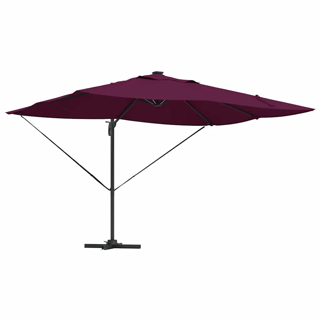 Ombrellone con blocco Rosso Bordeaux-Ombrello da giardino 352 x 251 x 265 cm