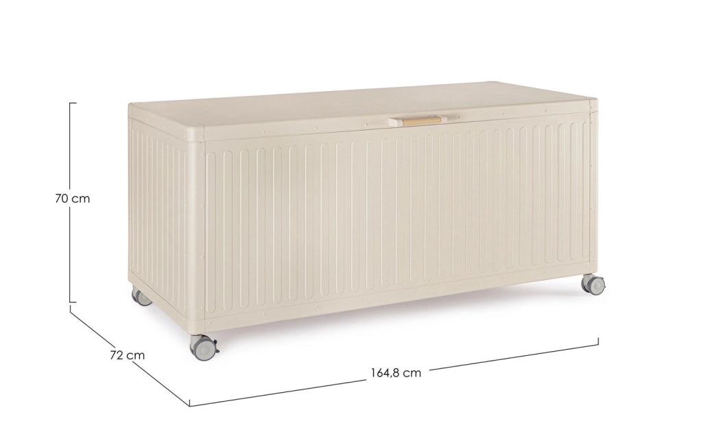 Baule Contenitore da Esterno 164,8x72x70h cm Apertura Facile e Ruote in Alluminio Ocean M Seta