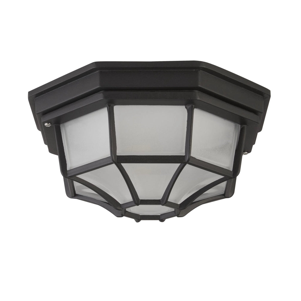 Applique Da Esterno Vintage - Decò Vermont Alluminio Nero Vetro 1 Luce E27