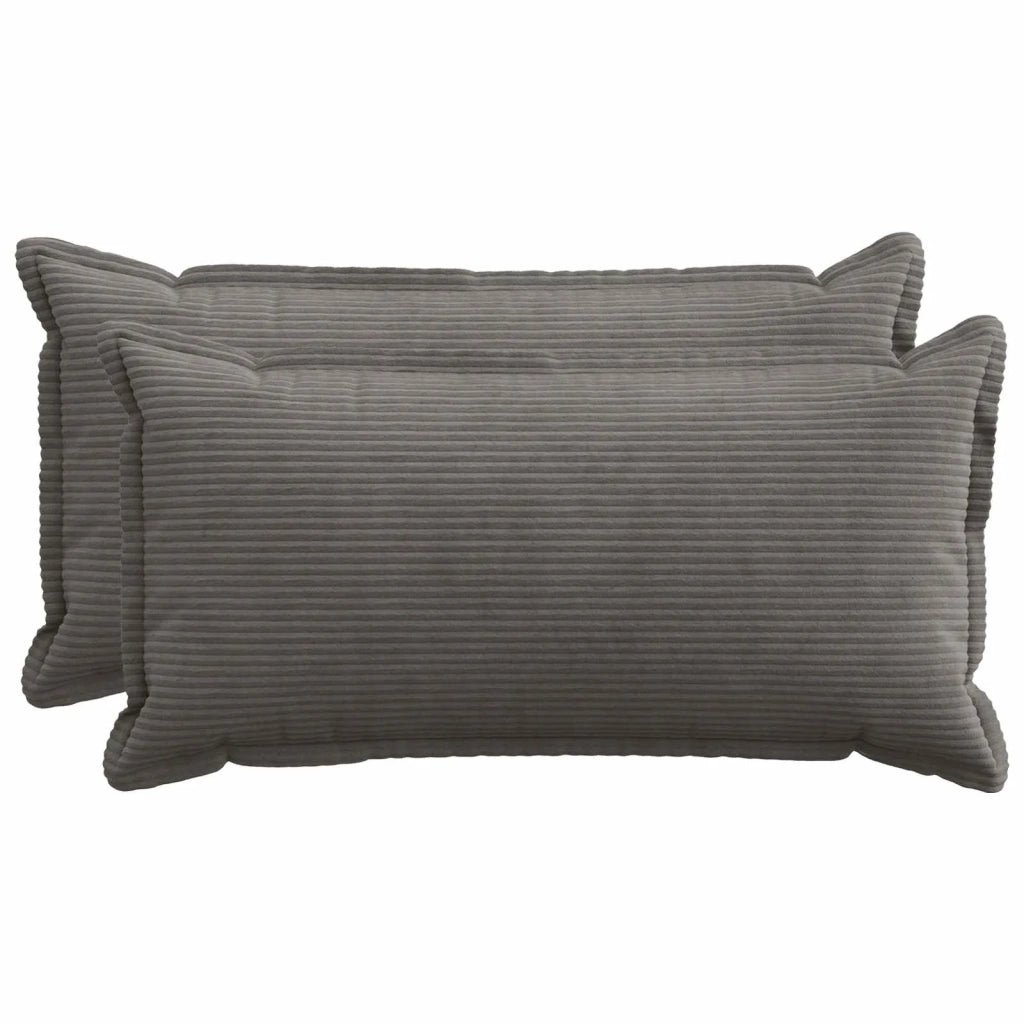 Federa 2 pz HOUTEN Grigio Scuro 40 x 80 cm corduroy 918169