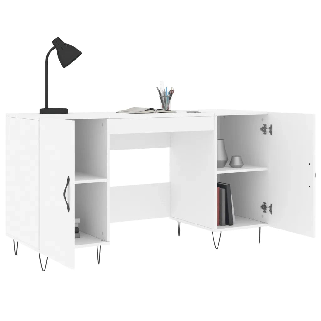 Scrivania Bianca 140x50x75 cm in Legno Multistrato 829540