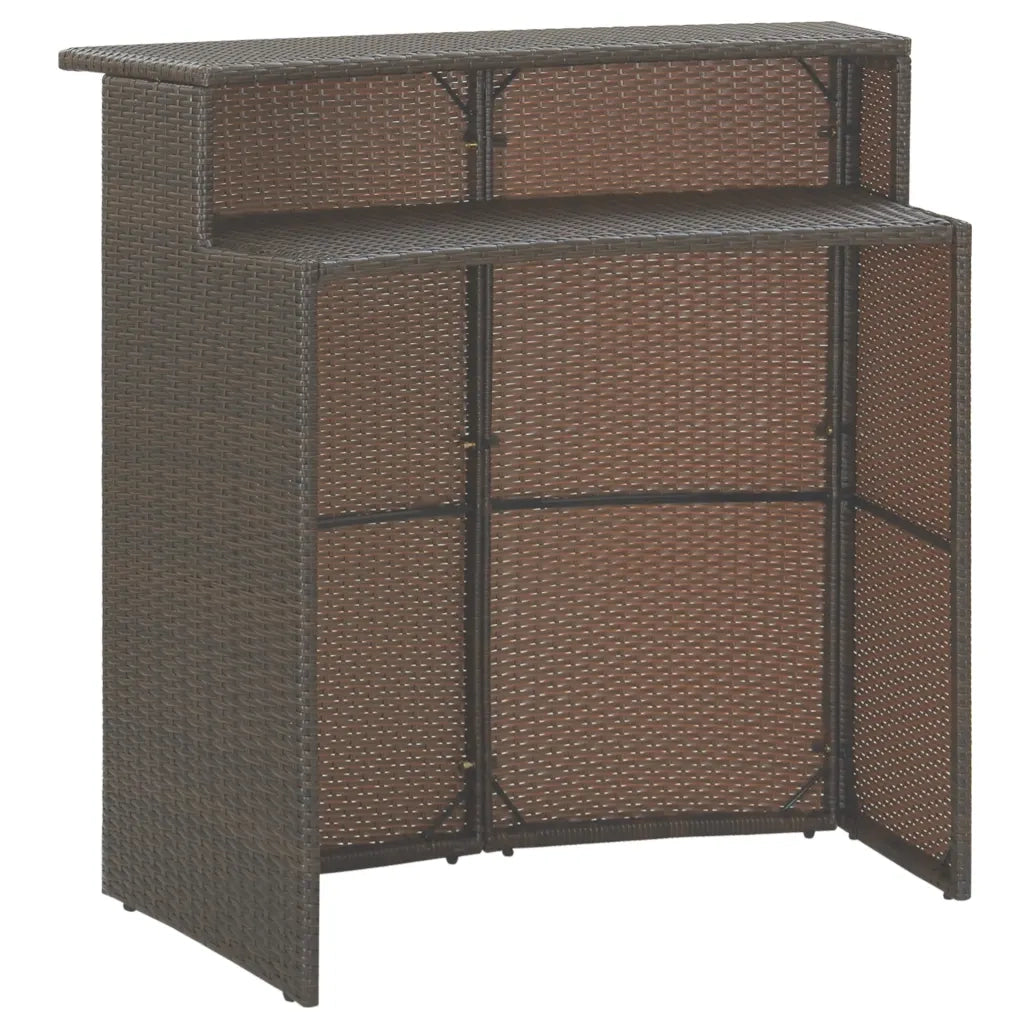 Set Bar da Giardino 3 pz | Set Salotto da Giardino con Cuscini Polyrattan Marrone