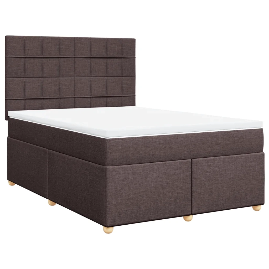 Giroletto a Molle con Materasso Marrone Scuro 140x190cm Tessuto 3291278