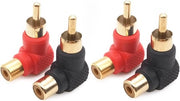 Adattatore RCA a 90 gradi 4 in 1 con connettori a gomito per audio stereo AV video