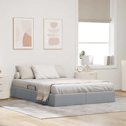 Letto con Contenitore Grigio Chiaro 135 x 190 cm Tessuto 3370046