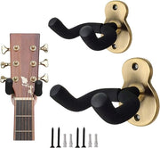 Set di 2 supporti per chitarra per muro - Supporto metallico per chitarra elettrica e basso - Hanger antiscivolo per chitarra acustica e ukelele con spugne
