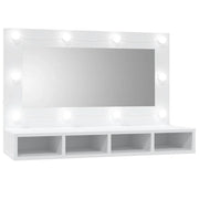 Armadio a specchio con illuminazione a LED 90 x 31 x 62 cm spazio ottimizzato stile moderno legno bianco 02_0047960