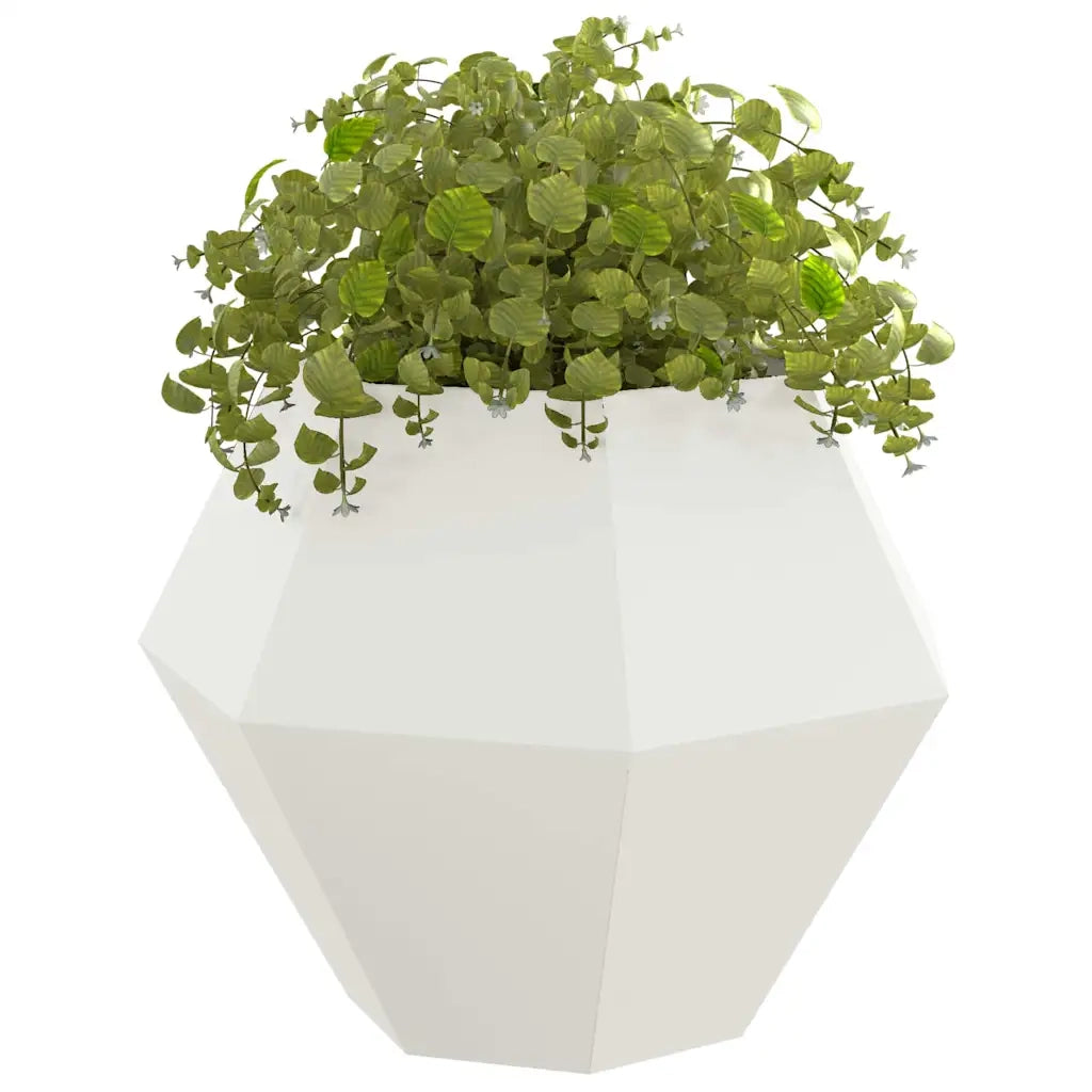 Fioriera | Cassetta per fiori | Vaso Bianco 100 x 100 x 80 cm Acciaio