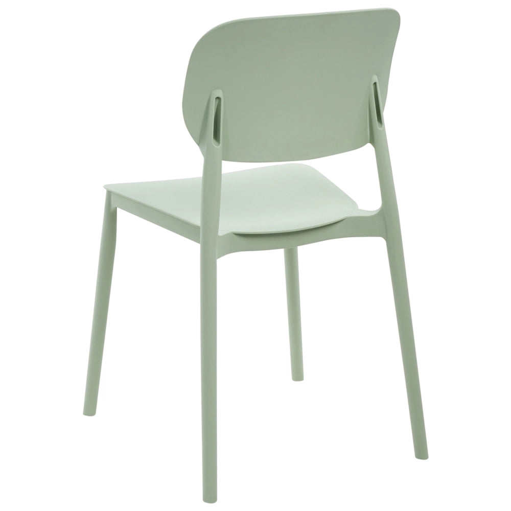 Set di 4 sedie da giardino in plastica sintetica impilabili per esterni verde chiaro sedie impilabili e leggere