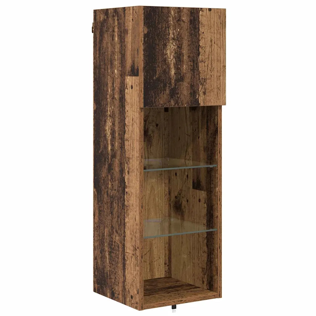 Mobile per TV a Muro 4 pz-Set di 4 Credenza per TV sospesa Legno vecchio Legno multistrato 309714