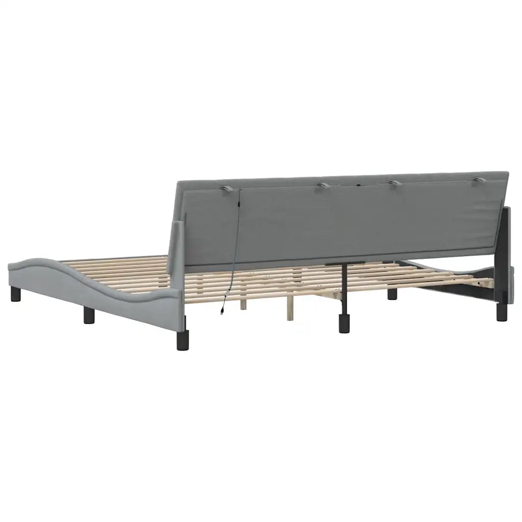 Giroletto senza Materasso Hanko Grigio Chiaro 200x200 cm Tessuto 3310482