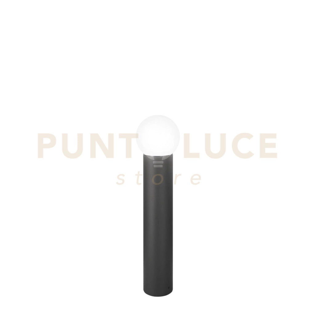 PALETTO SKITTLE ANTRACITE 1 LUCE ATTACCO E27 IP54 65X15CM DIFFUSORE SFERA BIANCO