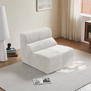 Poltrona compressa in velluto bianco 94x110 cm HOMVRA