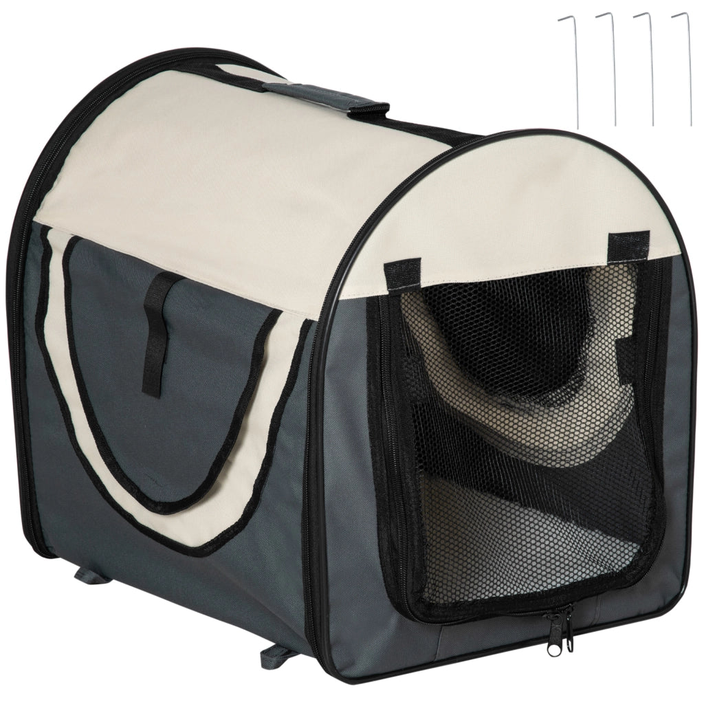 Trasportino Pieghevole per Animali Domestici ¨C zephmum ¨C Grigio scuro 46x36x41cm