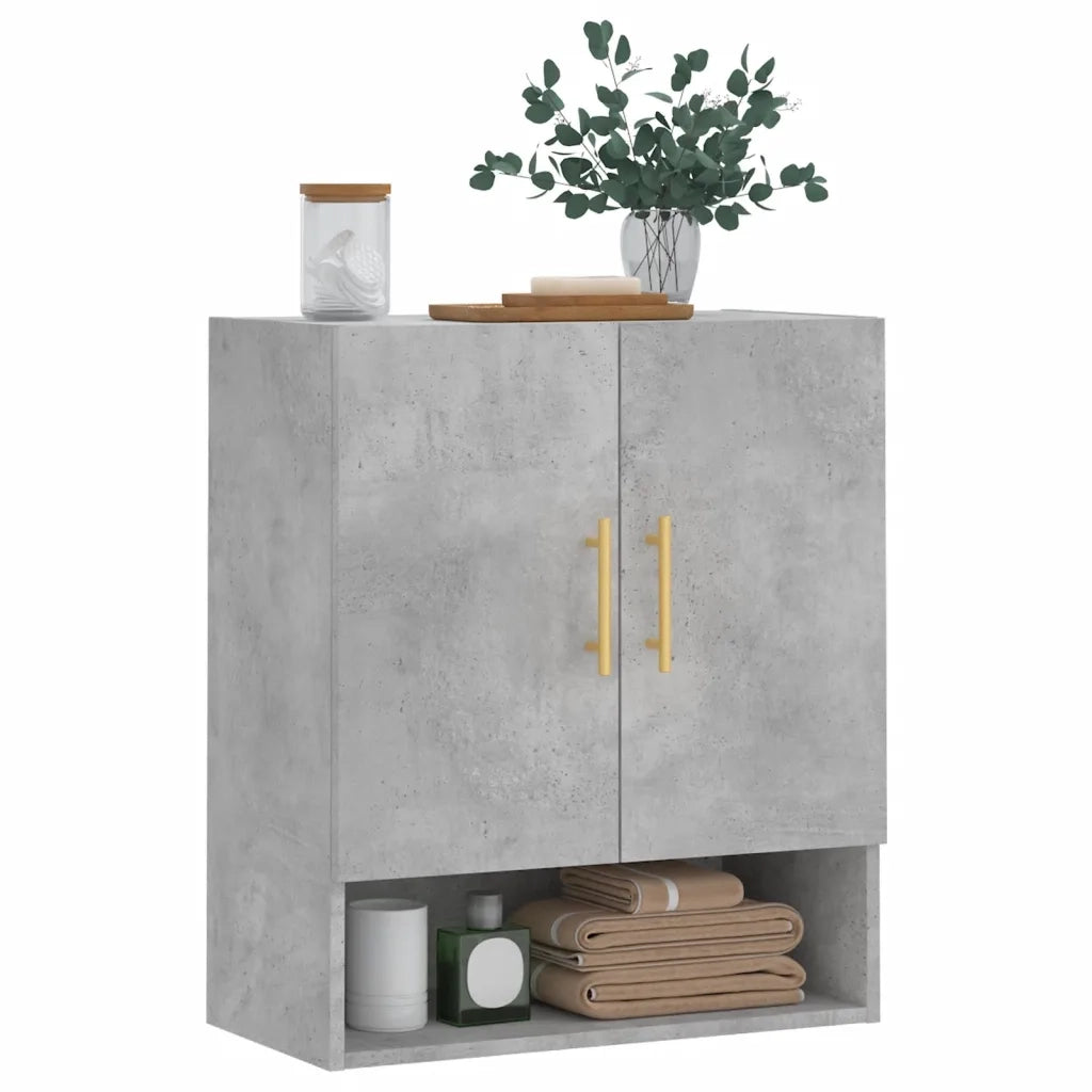 Armadietto a Muro | Mobile a Parete Grigio Cemento 60x31x70 cm Legno Multistrato