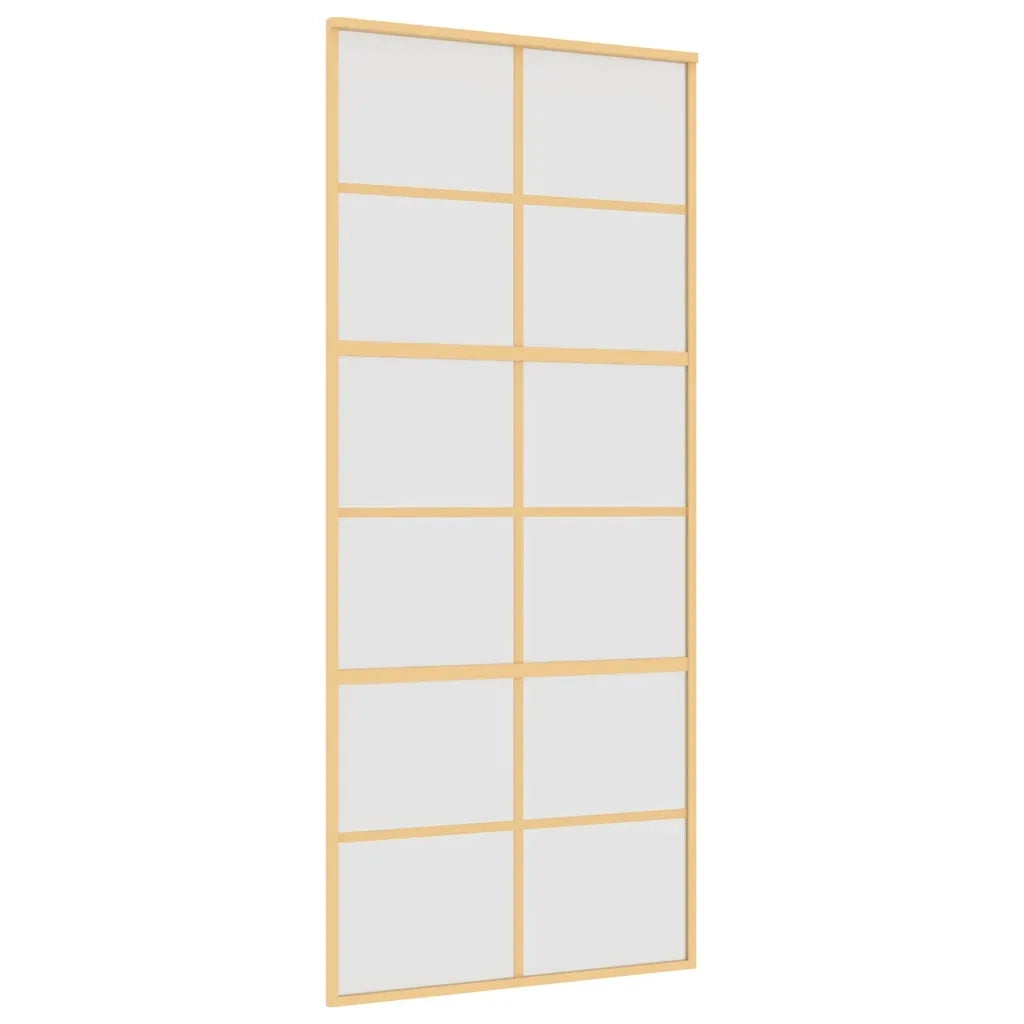 Porta Scorrevole Dorata 90x205 Vetro Smerigliato ESG Alluminio 155170