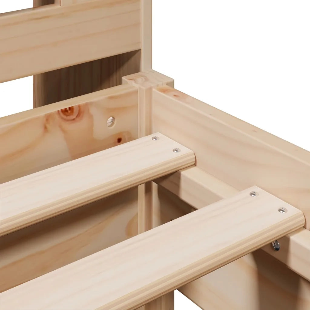 vidaXL Giroletto con Libreria senza Materasso 75x190 cm in Legno Pino
