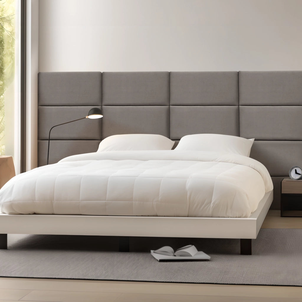 Set Carpino di 3 Pannelli Murali Imbottiti Rivestiti in Tessuto Velluto Grigio Scuro 60x30 cm [neu.haus]