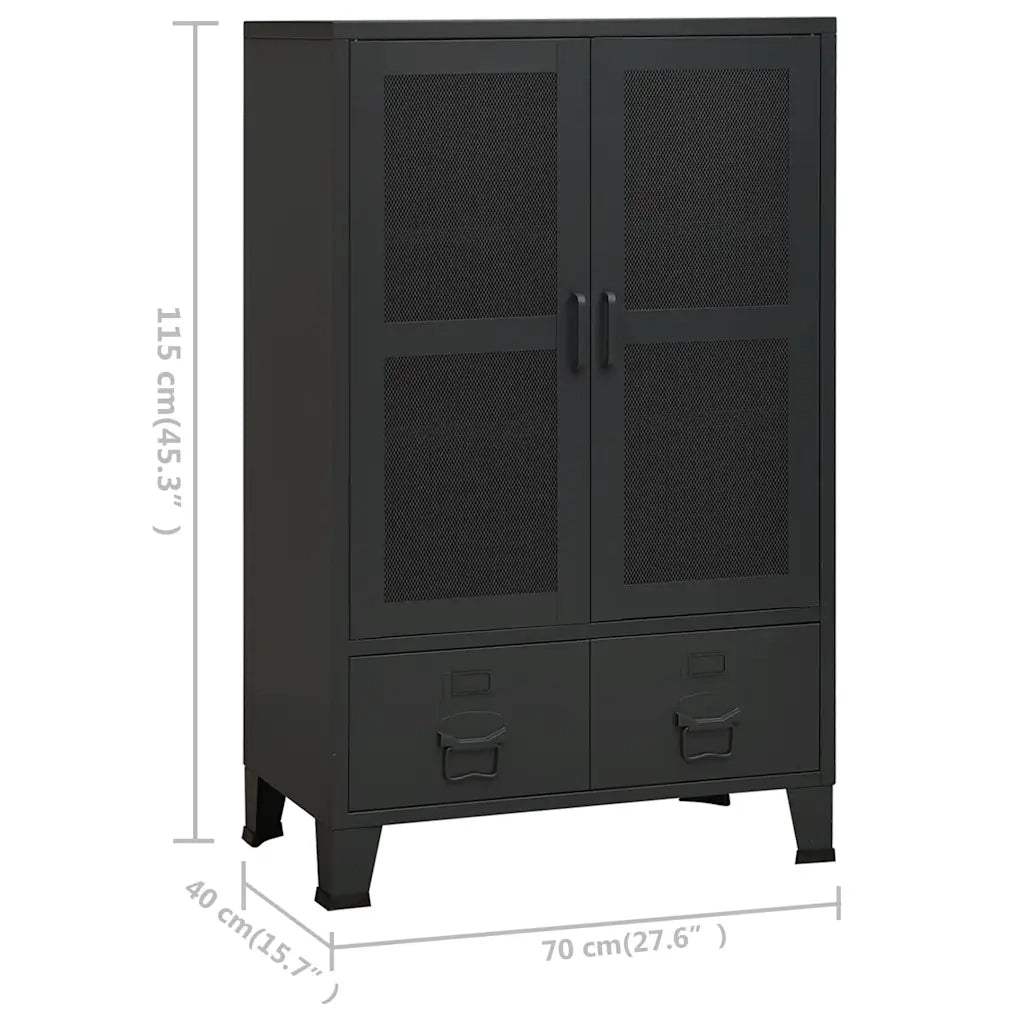 Armadio Classificatore Industriale Nero 70x40x115 cm in Metallo CFW5147880
