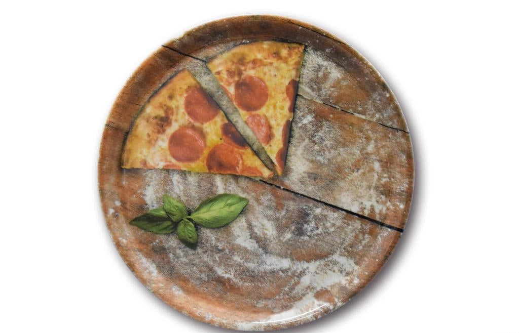 Set 6 Piatti da Tavola Pizza in Porcellana Napoli Flour Silce 33 cm