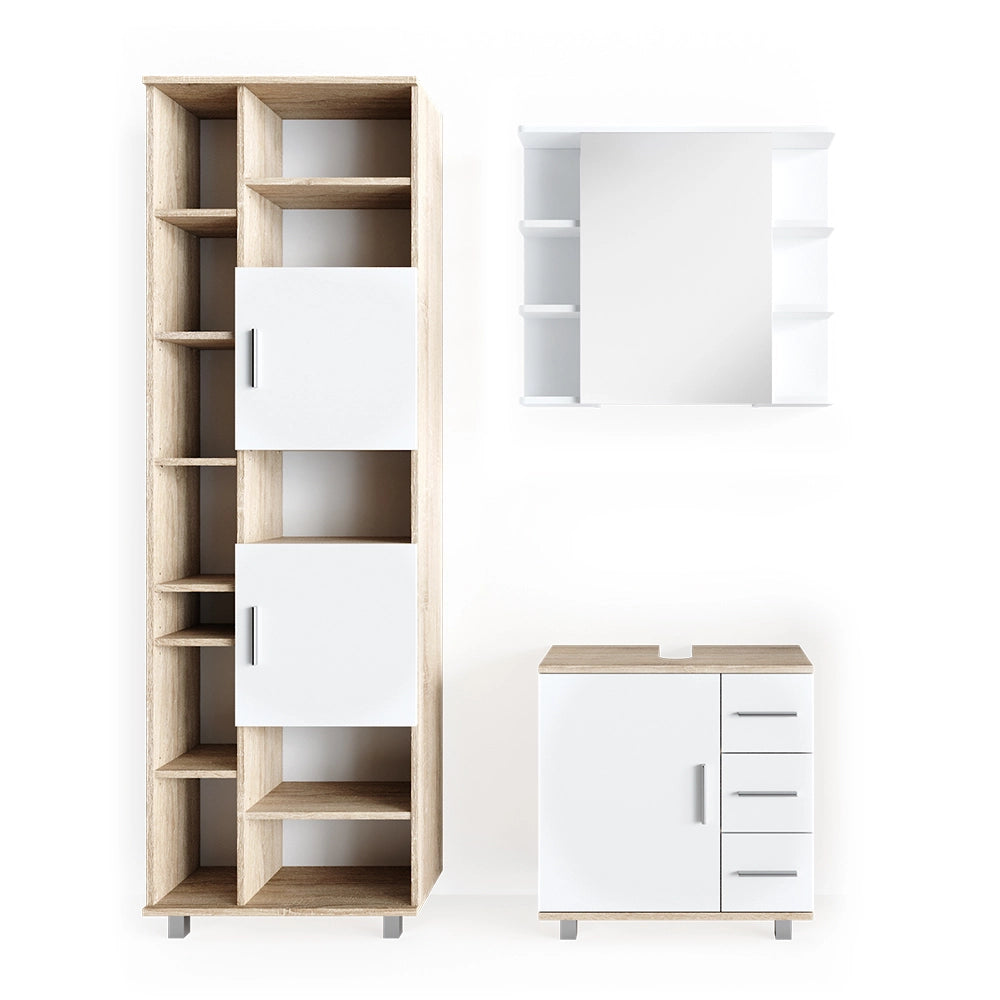 Vicco Set mobili bagno Sonoma 3 parti, con colonna
