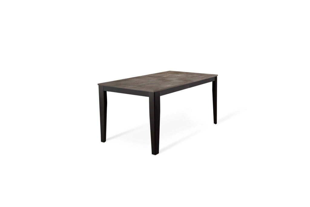 Tavolo allungabile cemento grigio- metallo nero 90 cm x 156- 316 cm H. 76 cm
