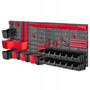 Pannello portautensili KADAX da parete per officina, 116x39 cm, 14 scomparti, 20 supporti, garage.