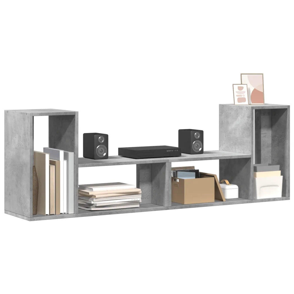 Mobili TV Muro 2pz-Set di 2 Credenza per TV sospesa Grigio Cemento 75x30x50 cm Legno Multistrato