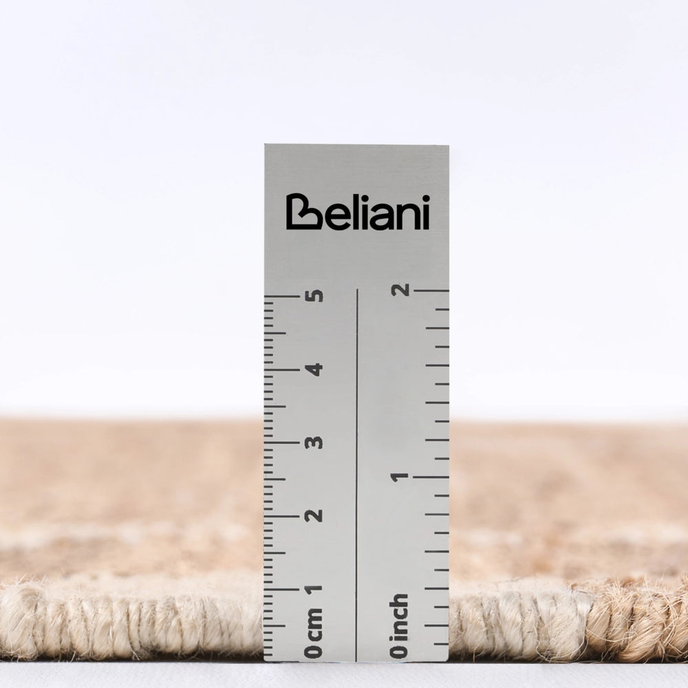 Tappeto beige chiaro in cotone e iuta 160 x 230 cm Rettangolare Tessuto Stile rustico Soggiorno Camera da letto Bordo a scacchi