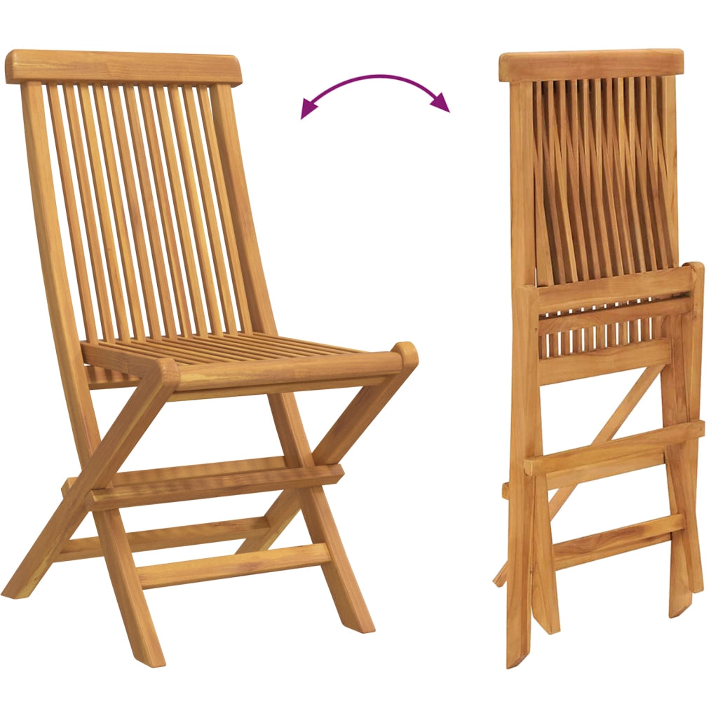 Set da pranzo da giardino a 5 pezzi in legno massello di teak