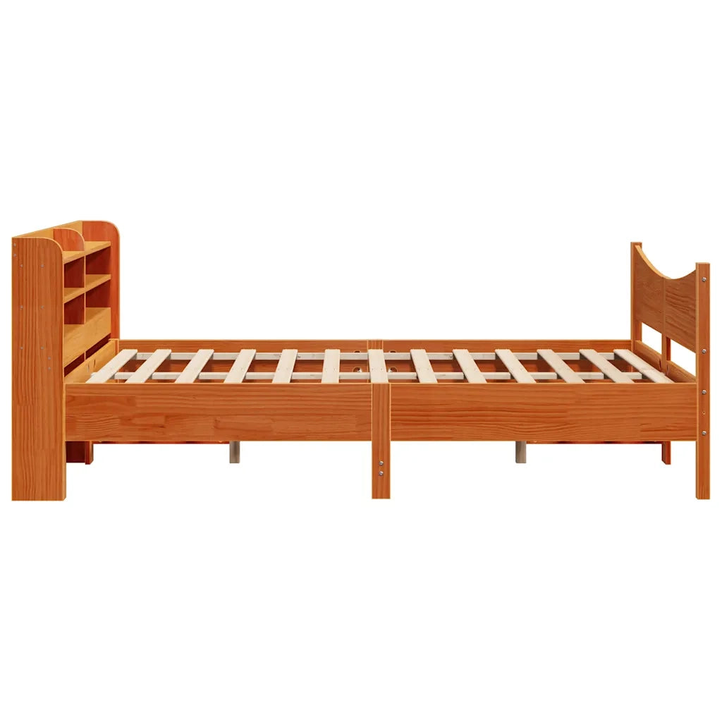 Giroletto con Testiera Marrone Cera 150x200 cm Massello Pino 3307043
