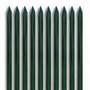 Pali per Recinzione in Acciaio Verde con Rivestimento PVC – Paletti a T con Punta Appuntita e Fori per Fissaggio Rete Metallica da Giardino, Orto e Recinti Esterni Resistenti alla Ruggine 10 Pezzi-180cm