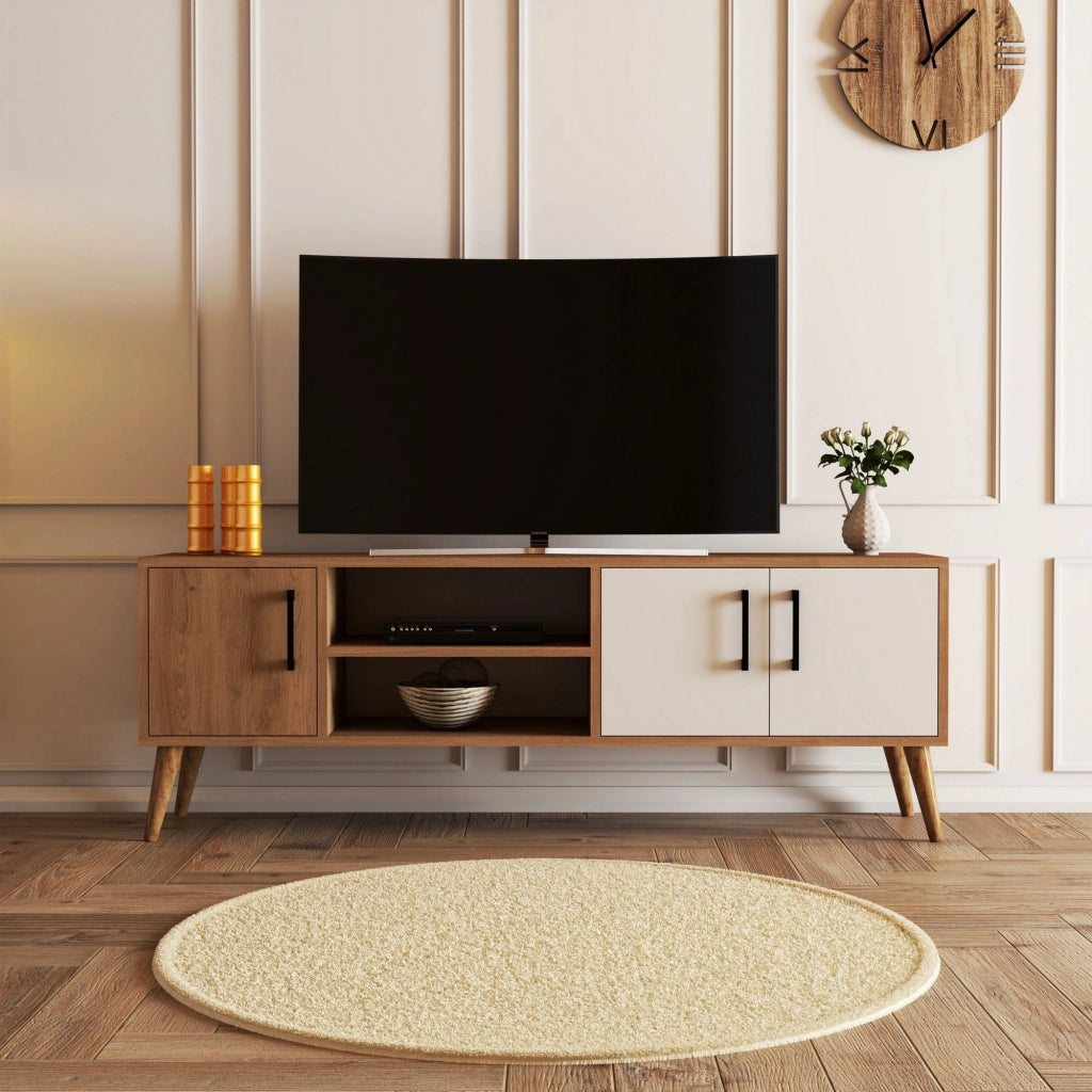 Porta TV in legno "Exxen" - 150 x 34 x 52 cm - Bianco
