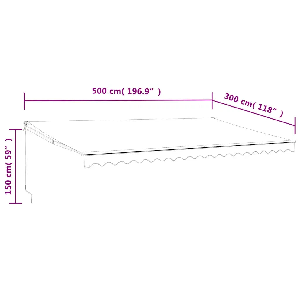 Tenda Sole Automatica Retrattile Blu e Bianca 5x3 m