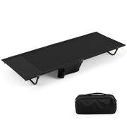 Letto da campeggio pieghevole 193 x 70 x 18 cm leggero con tasca portaoggetti comodo lega di alluminio nera 20_0012332