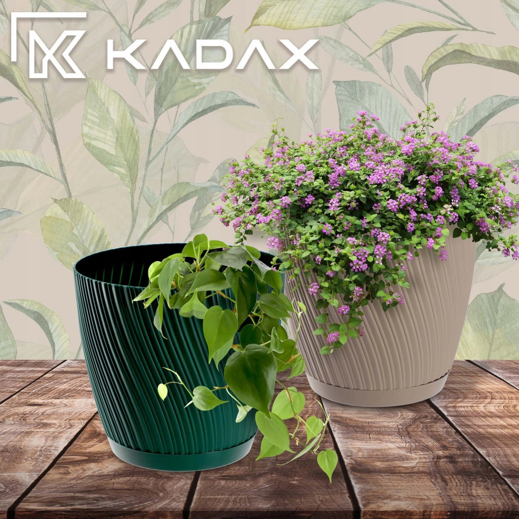 Vaso da fiori KADAX con supporto, coperchio, ciotola rotonda, 19 cm, verde