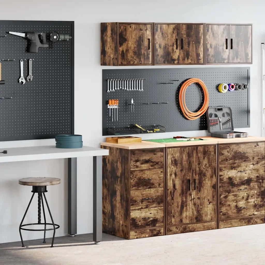 Armadi da Garage 2 pz Rovere Fumo in Legno Multistrato CFW4227776
