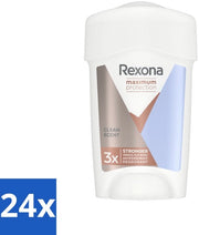 24 x Deodorante a Creme con Protezione Massima - Scenta Pulita - 45 ml - Antitraspirante per Donna - Vapore Umidità - Odore del Corpo - Protezione contro il Sudore - Tecnologia Defence+