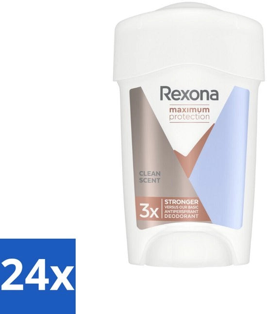 24 x Deodorante a Creme con Protezione Massima - Scenta Pulita - 45 ml - Antitraspirante per Donna - Vapore Umidità - Odore del Corpo - Protezione contro il Sudore - Tecnologia Defence+