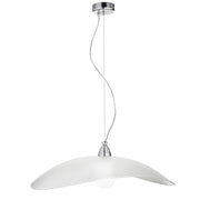 Lampada a Sospensione MELVIN 64cm in Vetro Serigrafato e Metallo Cromato, Attacco E27, IP20, Design Elegante per Interni - Rossini Group