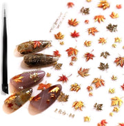Sticker per unghie artigianali - Sticker per unghie adesivi 5D autoadesivi con strumenti per unghie per manicure DIY, decorazioni con foglie d'oro e disegni creativi per unghie.