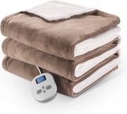 Deen elettrico 200 × 150 cm con 10 stadi di temperatura e 12 ore di ritardo automatico, programmazione e protezione contro sovraccaloramento, deen elettrico per uso domestico e ufficio
