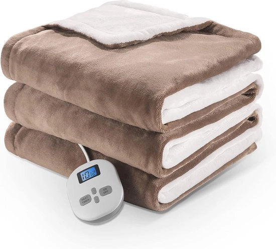 Deen elettrico 200 × 150 cm con 10 stadi di temperatura e 12 ore di ritardo automatico, programmazione e protezione contro sovraccaloramento, deen elettrico per uso domestico e ufficio