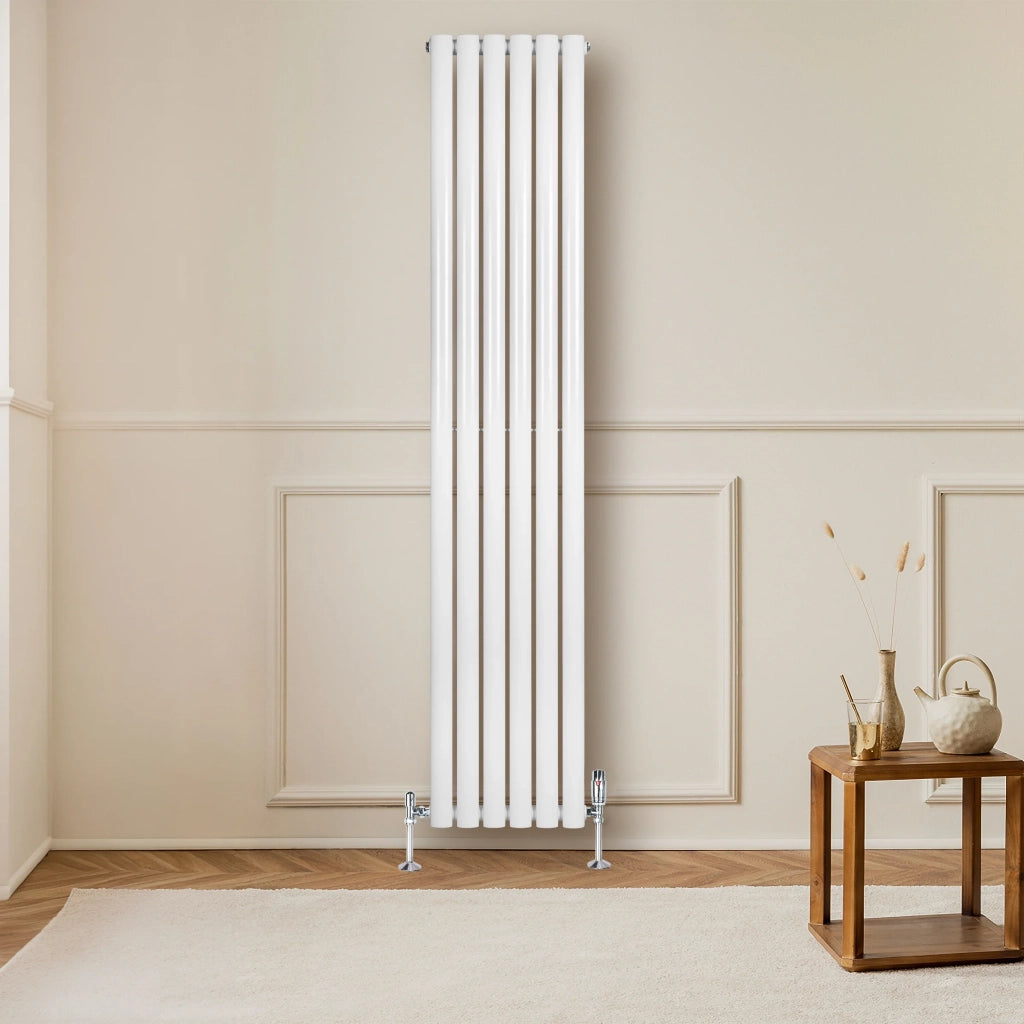 Radiatore Verticale Design Ovale Colonna Singola Bianco 1800x360 mm