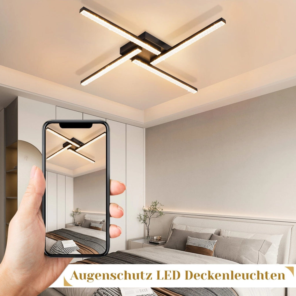 ZMH Lampada da soffitto LED 4 fiamme 20W luce bianca calda per camera letto soggiorno corridoio