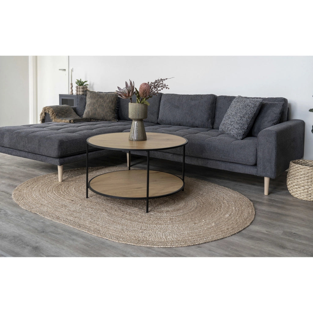 Tappeto Ovale Bombay, Marrone, Juta, 200x140x1 cm