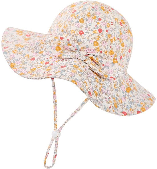 Cappello solare per bambini - 2 pezzi - Cappello per bambini in età prescolare - Cappello protettivo estivo per bambini con bordo ampio - Cappello di cotone - Cappello a cappuccio - L - Adatto per 2-3 anni